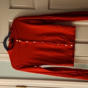 JCrew red lightweight cotton sweater